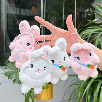 Gantungan Boneka Kelinci Topi Putih Tas Wortel