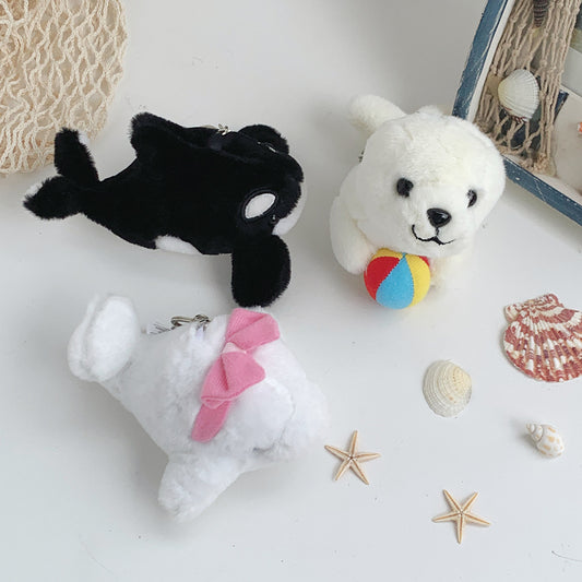 Boneka Binatang Laut Seal Orca Dolphin Gantungan Kunci Sea Animal Keychain MCEW7137