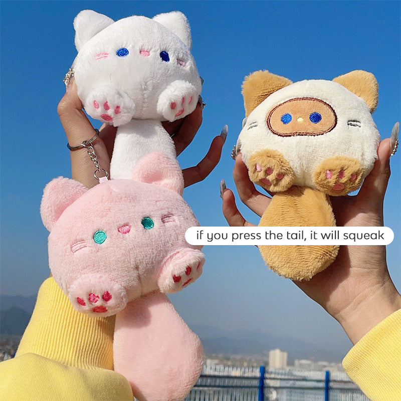 Boneka Kucing Ekor Besar Gantungan Kunci Lucu Big Tail Cat Bag Charm MCEW7877