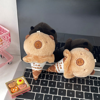 Boneka Capybara Ice Cream Gantungan Tas Doll Bag Charm MCEW8035