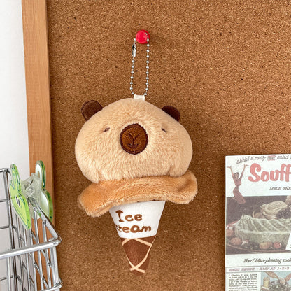 Boneka Capybara Ice Cream Gantungan Tas Doll Bag Charm MCEW8035