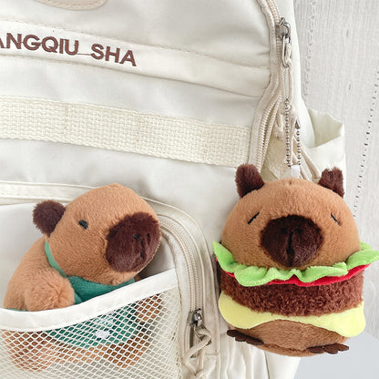 Gantungan Kunci Boneka Capybara Burger Coffee Boneka Keychain MCEW8041