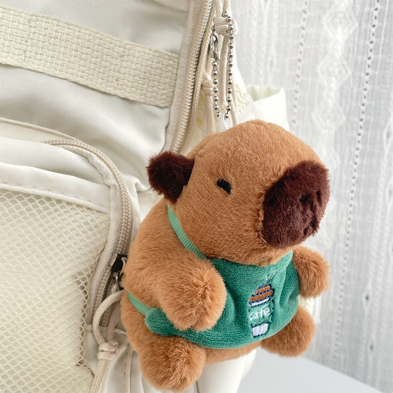 Gantungan Kunci Boneka Capybara Burger Coffee Boneka Keychain MCEW8041