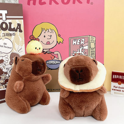 Gantungan Kunci Boneka Capybara Burger Coffee Chick Toast Donut Boneka Keychain MCEW8041