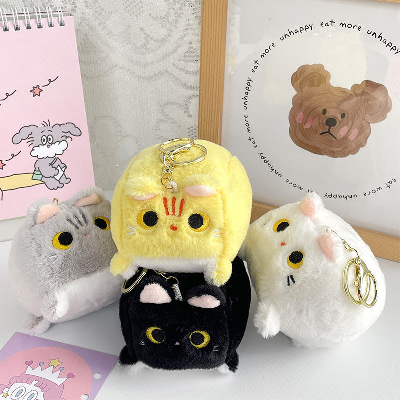 Boneka Kucing Kotak Gantungan Kunci Cube Kitten Doll Keychain MCEW8339