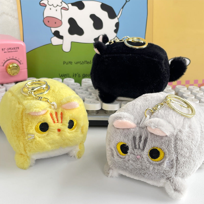 Boneka Kucing Kotak Gantungan Kunci Cube Kitten Doll Keychain MCEW8339