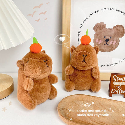 Gantungan Kunci Boneka Capybara Berbunyi Saat Digerakkan Atas Bawah Shake and Sound Toy MCEW8723