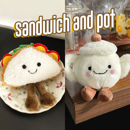 Gantungan Boneka Teko Imut Pot Sandwich Snack Keychain Bag Charm Aksesoris Tas