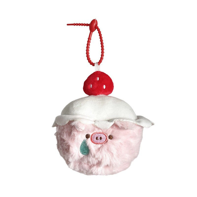 Gantungan Tas Boneka Babi Piggy Bag Charm Gantungan Tas Keychain Pink Pig Berry Cone MCEW9823