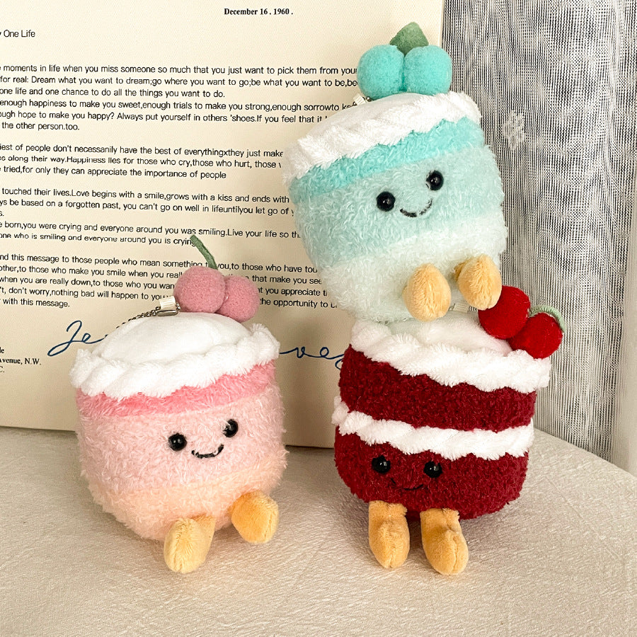 Gantungan Boneka Kue Birthday Cherry Cake Gradient Color Aesthetic MCEW9827