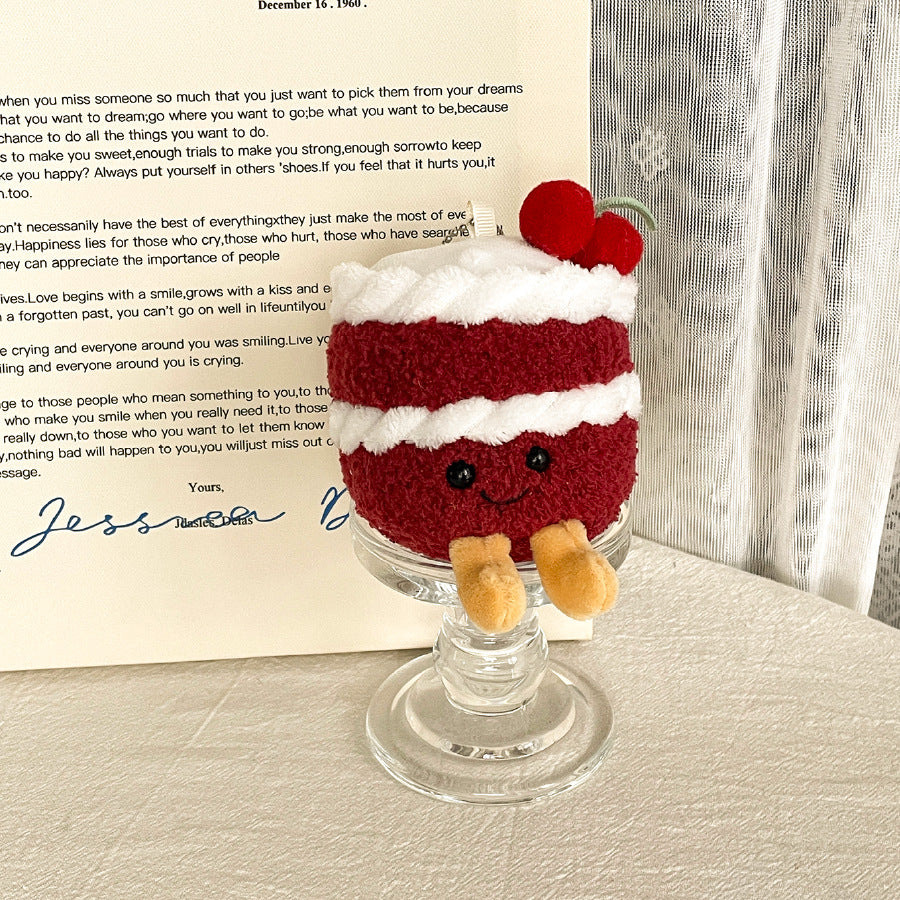 Gantungan Boneka Kue Birthday Cherry Cake Gradient Color Aesthetic MCEW9827