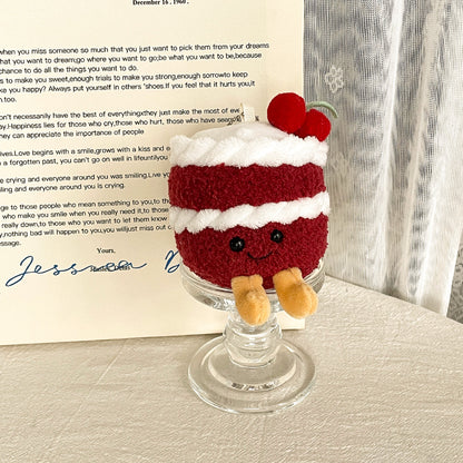 Gantungan Boneka Kue Birthday Cherry Cake Gradient Color Aesthetic MCEW9827