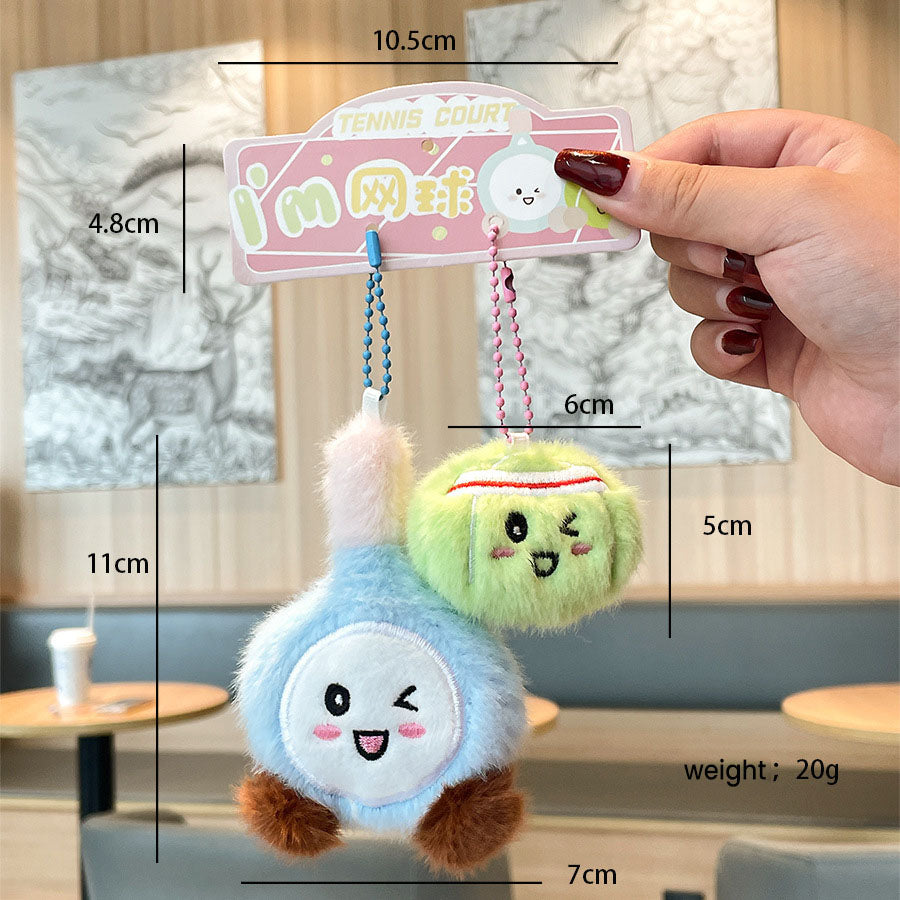 Gantungan Kunci Boneka Pasangan Olah Raga Alat Sport Badminton Tennis Pingpong Biliar MCEW9937