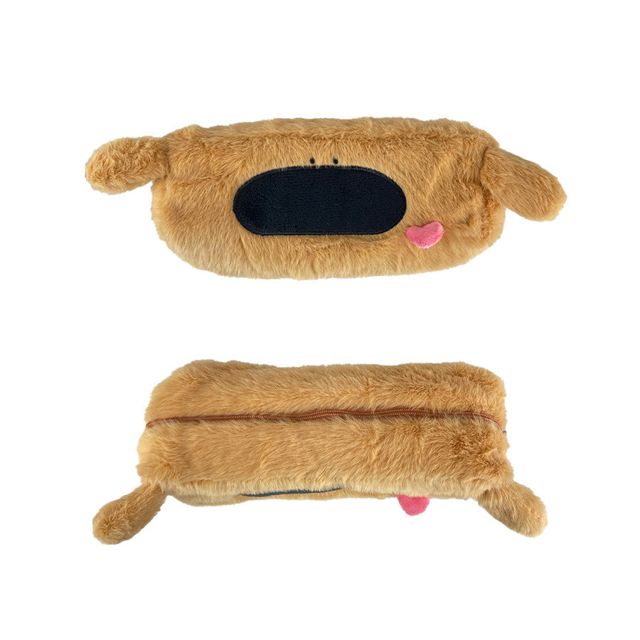 Dompet Tempat Pensil Bulu Boneka Anjing Big Nose Fluffy Pencil Case MCO4571