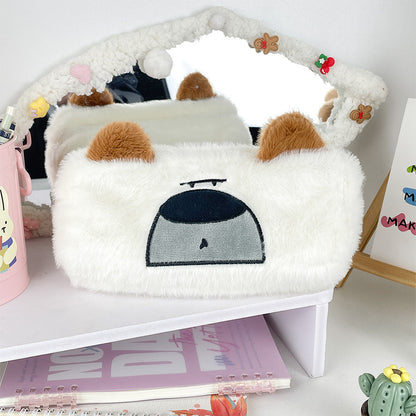 Dompet Tempat Pensil Bulu Boneka Anjing Big Nose Fluffy Pencil Case MCO4571