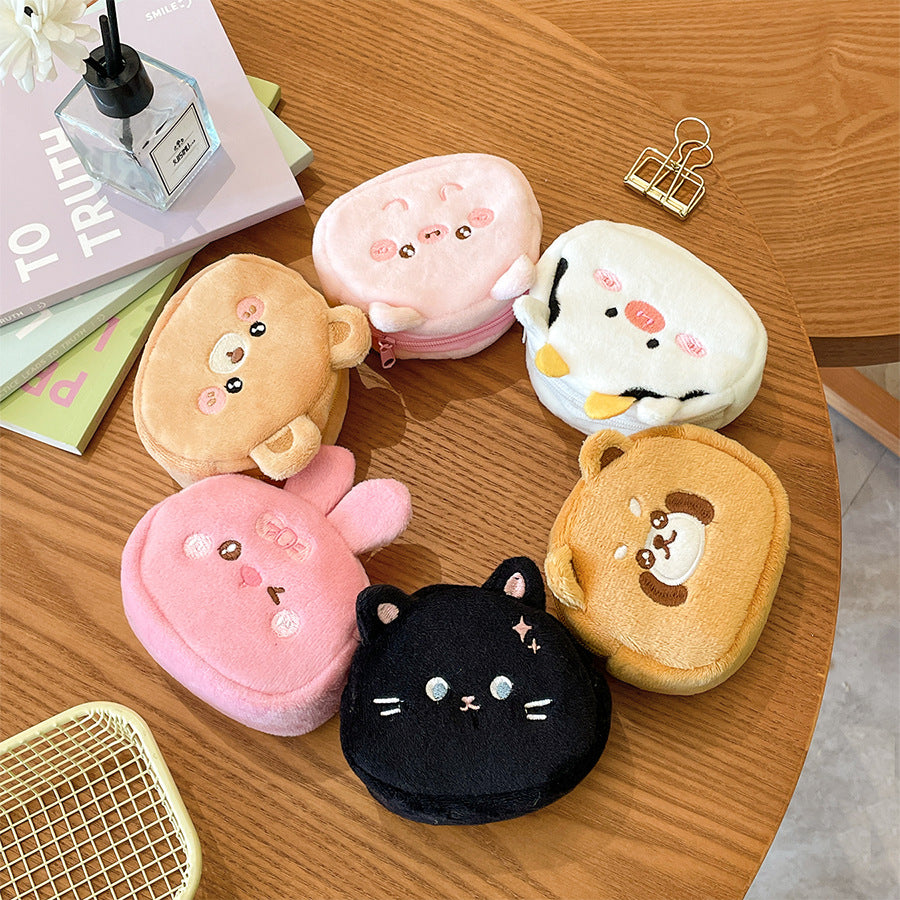 Dompet Kecil Koin Bulu Lembut Motif Kartun Binatang MCO68945