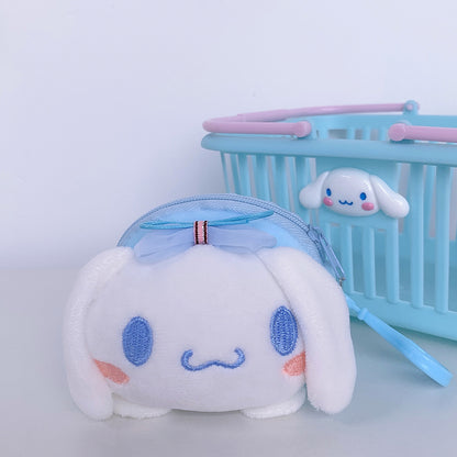 Dompet Koin Bundar Bulu Sanrio Kitty Melody Kuromi Cinnamoroll