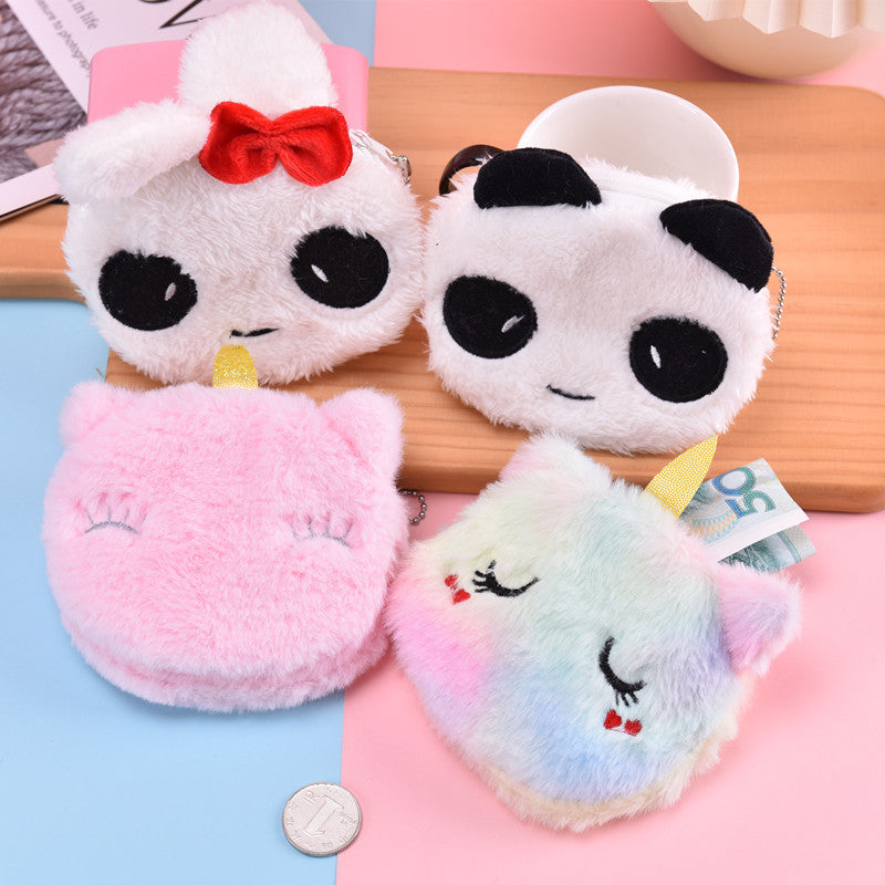 Dompet Koin Bundar Bulu Unicorn Rabbit Panda