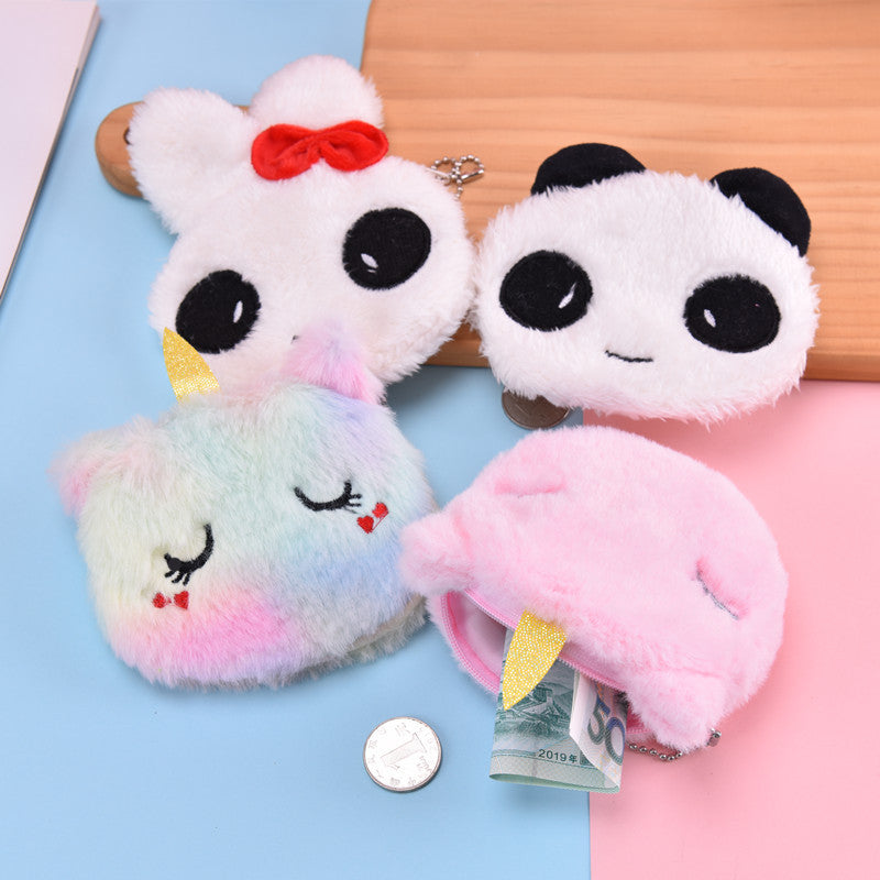 Dompet Koin Bundar Bulu Unicorn Rabbit Panda