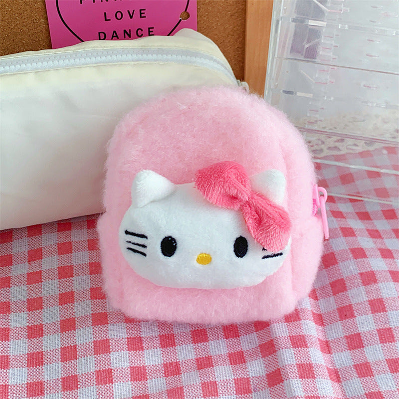 Dompet Kecil Koin Bulu Lembut Kitty Melodi Kuromi Cinnamoroll