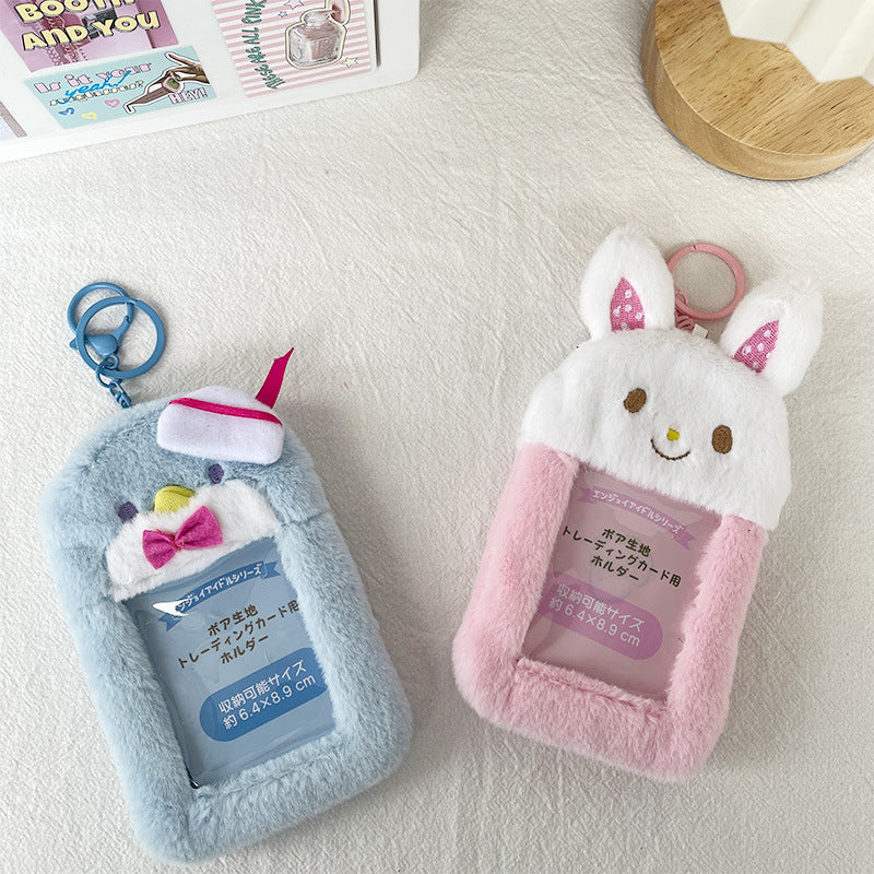 Photocard Holder Boneka Gantungan Kunci ID Card Holder Doll Ganci Bulu MCOB3969