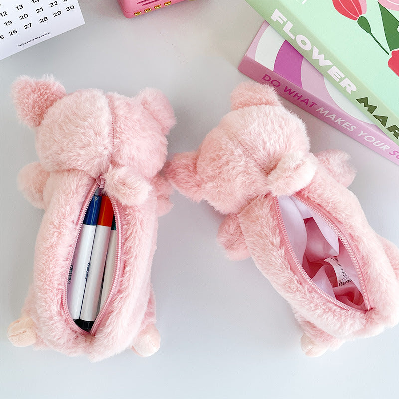 Tempat Pensil Boneka Babi Bulu Halus Fluffy Pig Pencil Case MCOB4113