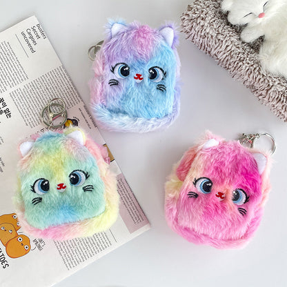 Dompet Koin Gantungan Kunci Bulu Fluffy Kucing Pouch MCOB4131