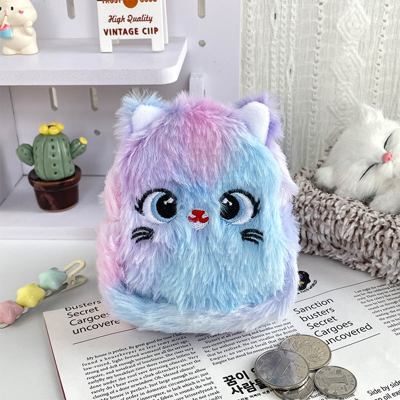 Dompet Koin Gantungan Kunci Bulu Fluffy Kucing Pouch MCOB4131