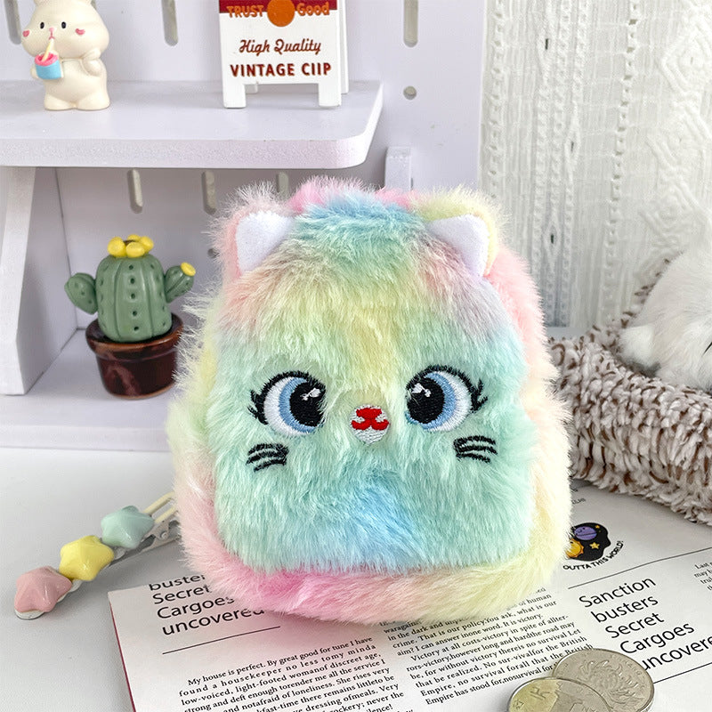 Dompet Koin Gantungan Kunci Bulu Fluffy Kucing Pouch MCOB4131