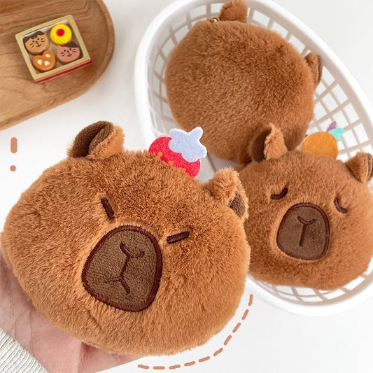 Dompet Koin Gantungan Kunci Bulu Capybara Head Pouch Keychain MCOB4171