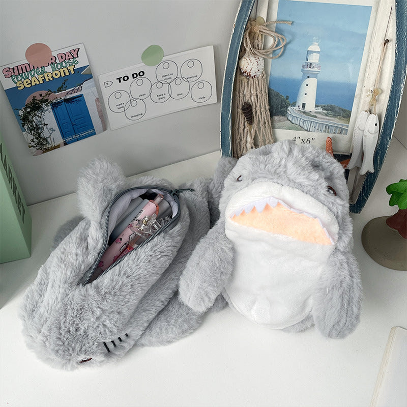 Tempat Pensil Boneka Hiu Bulu Halus Fluffy Shark Pencil Case MCOB4233