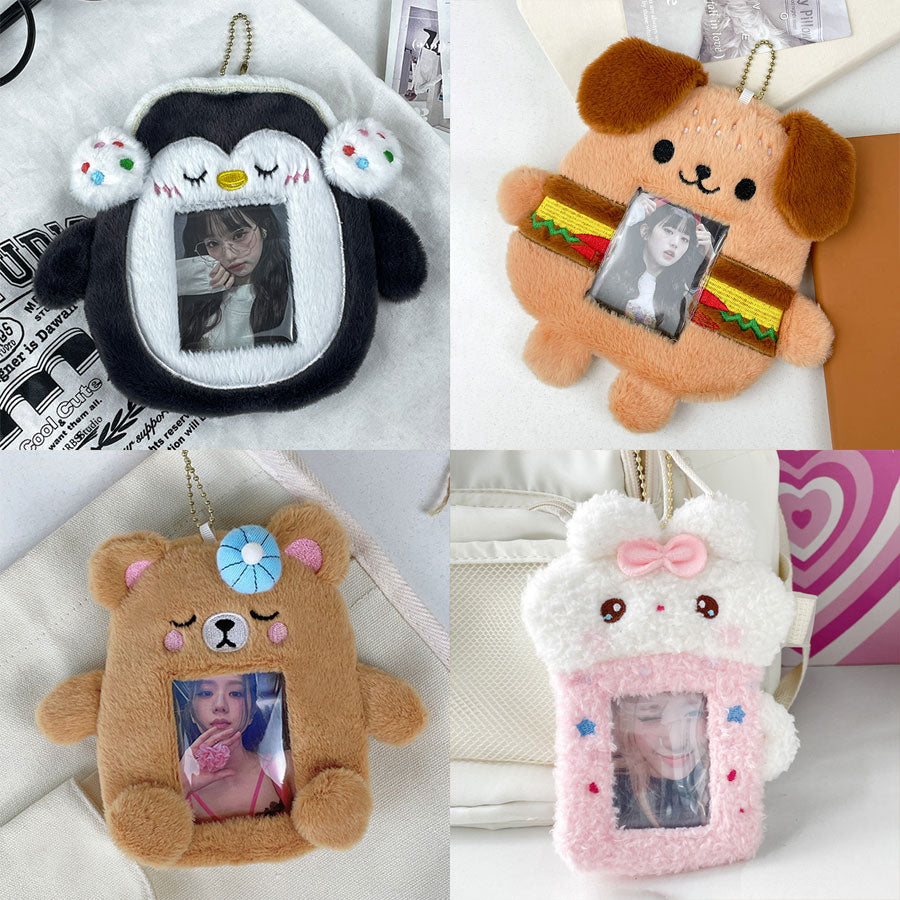 Plush Photocard Case Photo Card Holder Boneka Gantungan Kunci ID Card Keychain Penguin KCO4387