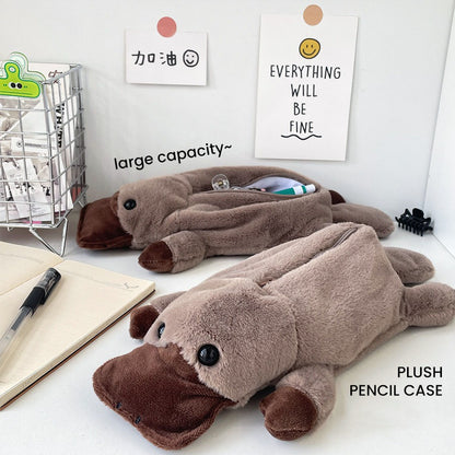 Tempat Pensil Kain Platypus Bulu Halus Tepak Kotak Pencil Case MCOB4269