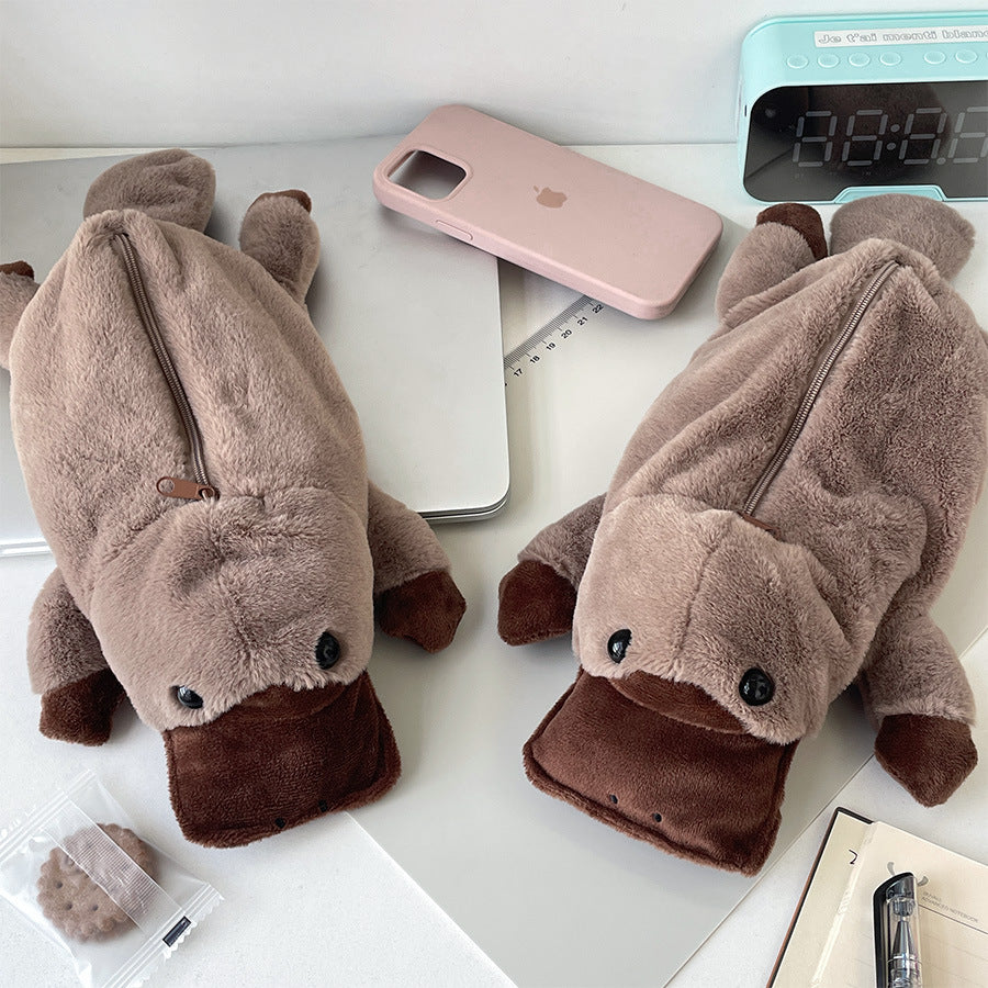 Tempat Pensil Kain Platypus Bulu Halus Tepak Kotak Pencil Case MCOB4269