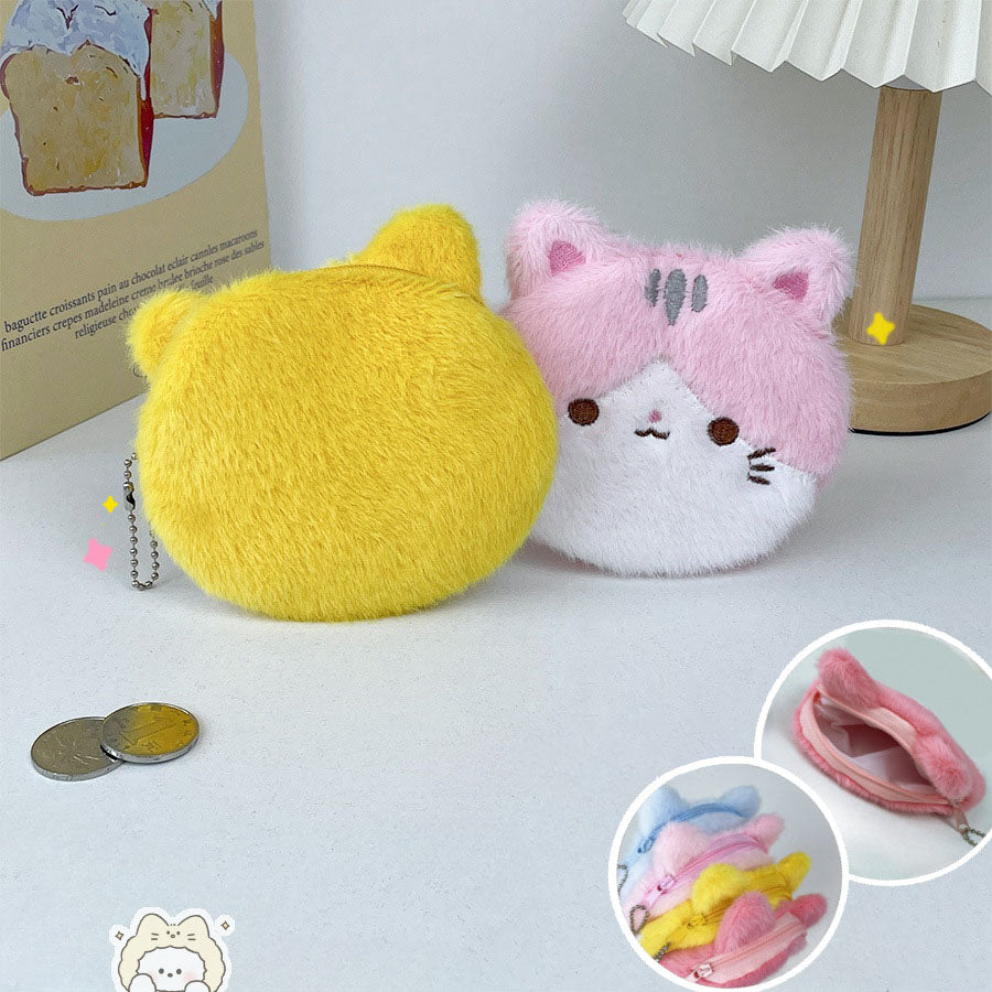 Gantungan Dompet Koin Coin Earbuds Mini Cosmetic Pouch Bulu Boneka Kucing MCOB4375