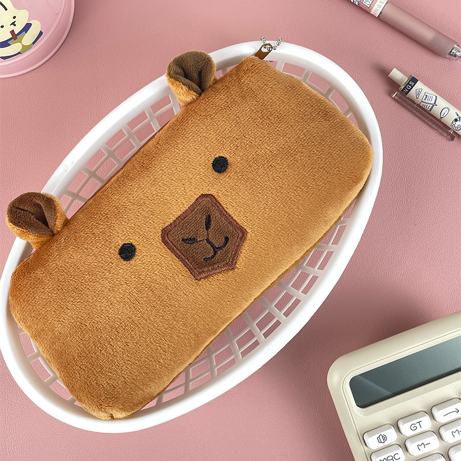 Tempat Pensil Kain Capybara Bulu Halus Tepak Kotak Pencil Case MCOB4467