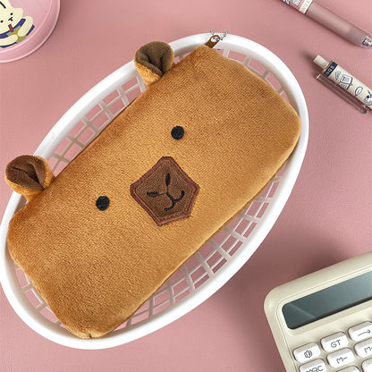 Tempat Pensil Kain Capybara Bulu Halus Tepak Kotak Pencil Case MCOB4467