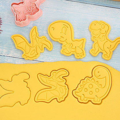 Set 8 Pcs Cookies Cutter Stamp Cetakan Kue Kering Press Tema Binatang Dinosaur