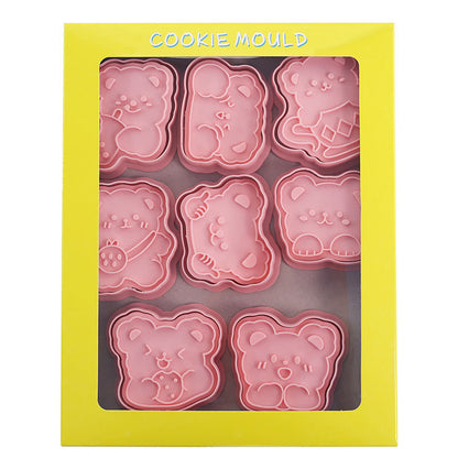 Set 8 Pcs Cookies Cutter Stamp Cetakan Kue Kering Press Tema Binatang Beruang Bear