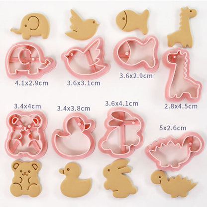 Set 8 Pcs Cookies Cutter Stamp Cetakan Kue Kering Press Tema Binatang Animal