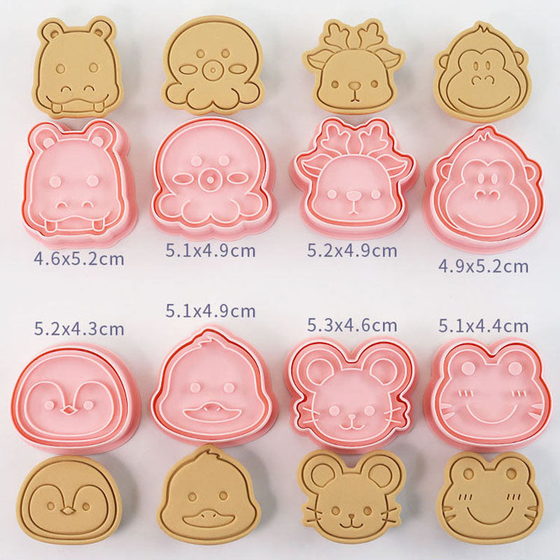 Set 8 Pcs Cookies Cutter Stamp Cetakan Kue Kering Press Tema Binatang Animal