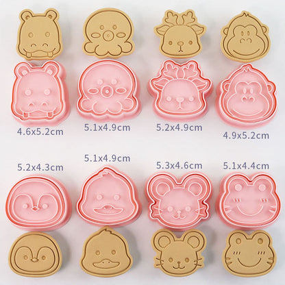 Set 8 Pcs Cookies Cutter Stamp Cetakan Kue Kering Press Tema Binatang Animal