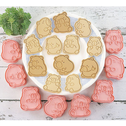 Set 8 Pcs Cookies Cutter Stamp Cetakan Kue Kering Press Tema Binatang Capybara Lucu