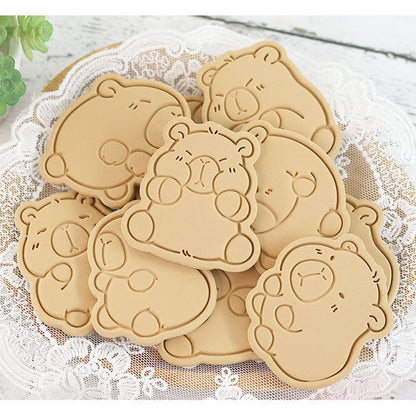 Set 8 Pcs Cookies Cutter Stamp Cetakan Kue Kering Press Tema Binatang Capybara Lucu