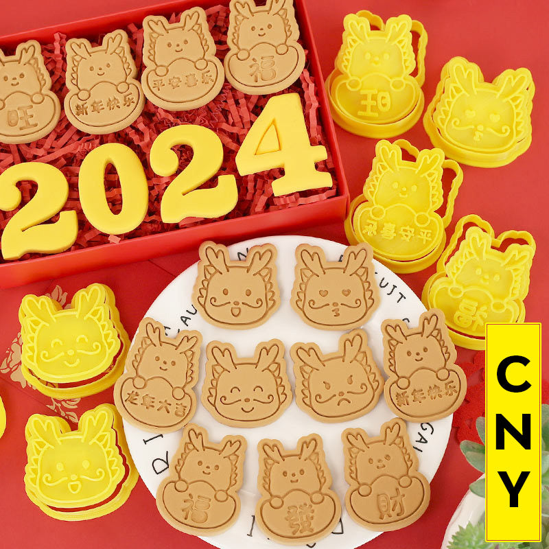 Cookies Cutter Stamp Cetakan Kue Kering Press Tema Naga Dragon Imlek Chinese New Year