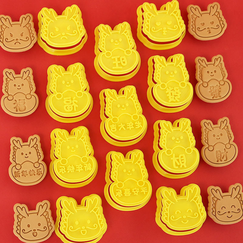 Cookies Cutter Stamp Cetakan Kue Kering Press Tema Naga Dragon Imlek Chinese New Year