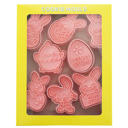 Set 8 Pcs Cookies Cutter Stamp Cetakan Kue Kering Press Tema Paskah Easter