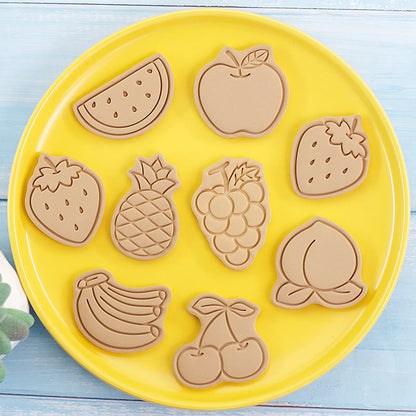 Set 8 Pcs Cookies Cutter Stamp Cetakan Kue Kering Press Tema Buah Fruit