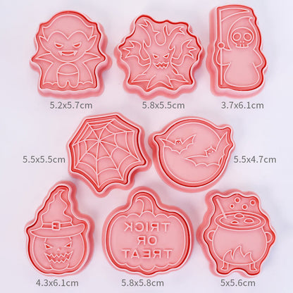 Set 8 Pcs Cookies Cutter Stamp Cetakan Kue Kering Press Tema Halloween