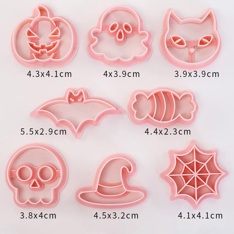 Set 8 Pcs Cookies Cutter Stamp Cetakan Kue Kering Press Tema Halloween